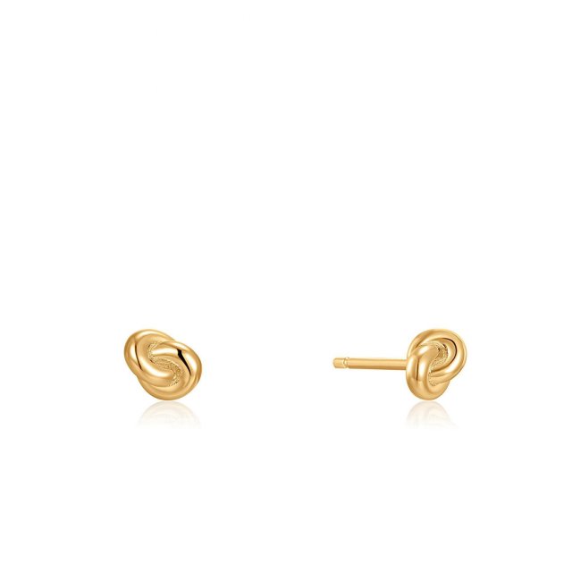ANIA HAIE EARRINGS FORGET ME KNOT Gold Plated Silver Knot Stud