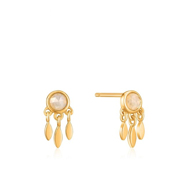 ANIA HAIE EARRINGS MIDNIGHT FEVER Gold Plated Midnight Fringe Stud