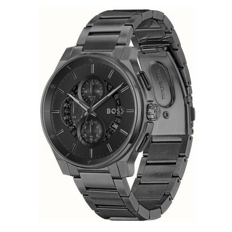 Boss Men’s Peak Chronograph Black Stainless Steel Bracelet