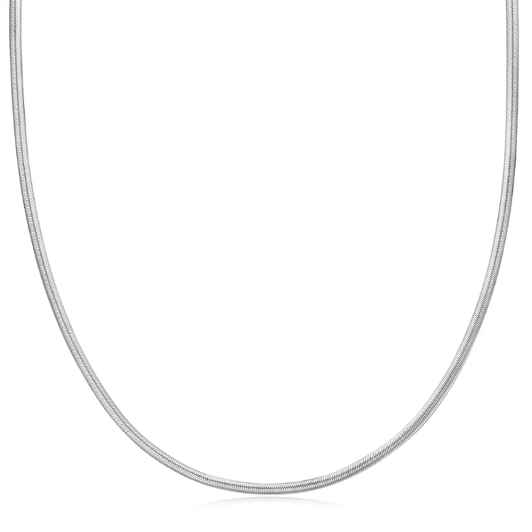 ANIA HAIE Silver Flat Snake Chain Necklace