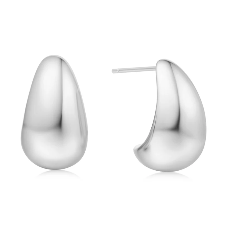 ANIA HAIE Silver Bold Dome Hoop Earrings