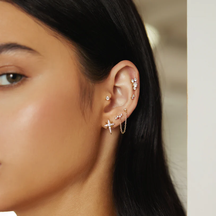 ANIA HAIE Gold Eight-Pointed Star Stud Earrings