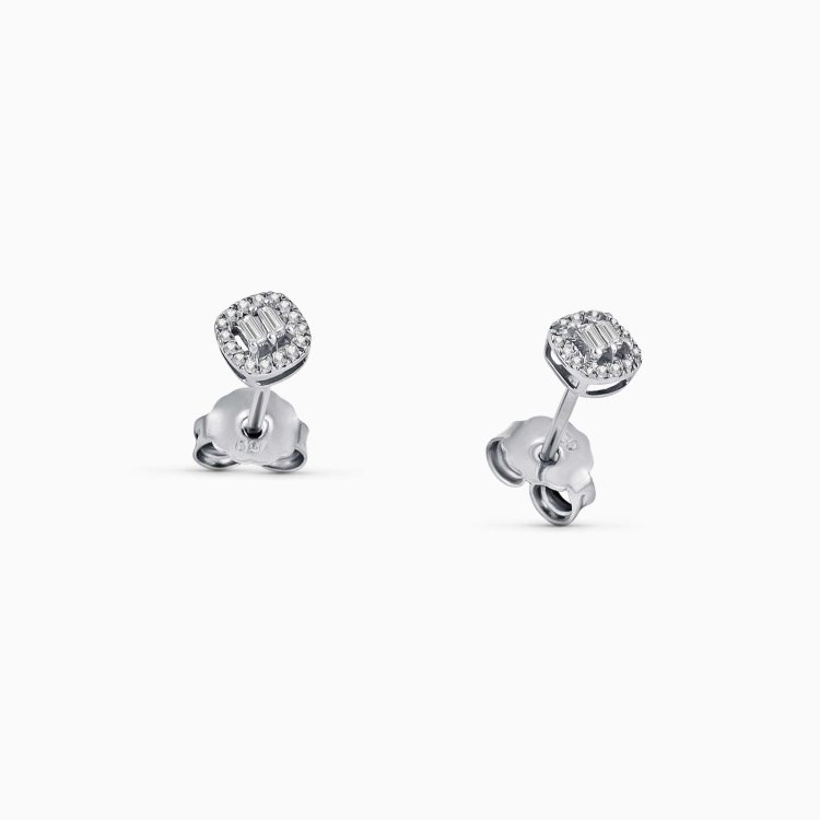 DIAMOND JOOLS Σκουλαρίκια Ροζέτες σε Χρυσό 18Κ με Διαμάντια