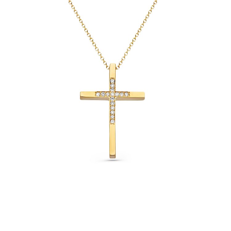 DIAMOND JOOLS Κολιέ σε Κίτρινο Χρυσό 18Κ με Διαμάντια