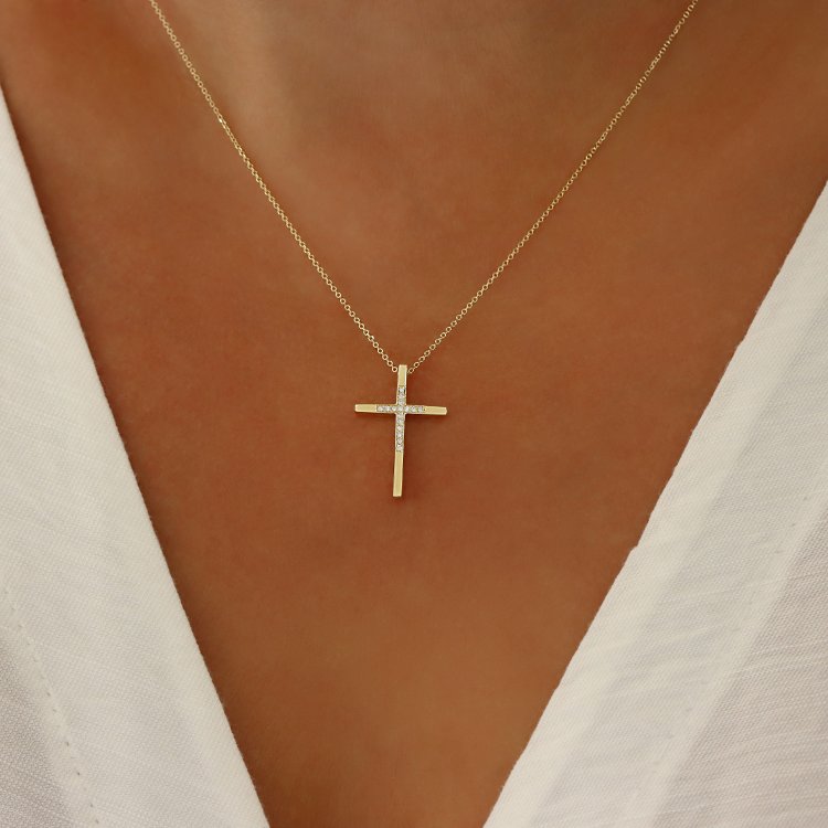 DIAMOND JOOLS Κολιέ σε Κίτρινο Χρυσό 18Κ με Διαμάντια