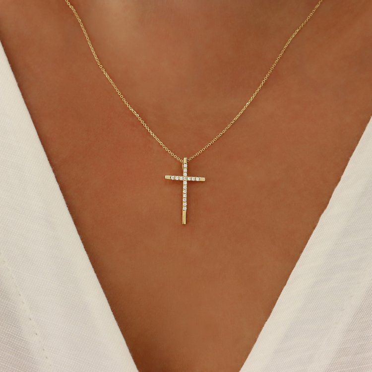 DIAMOND JOOLS Κολιέ σε Κίτρινο Χρυσό 18Κ με Διαμάντια