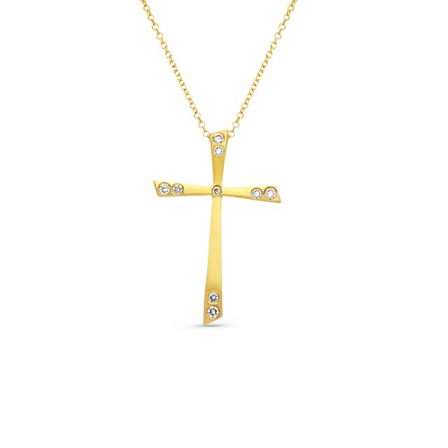 DIAMOND JOOLS Κολιέ σε Κίτρινο Χρυσό 18Κ με Διαμάντια