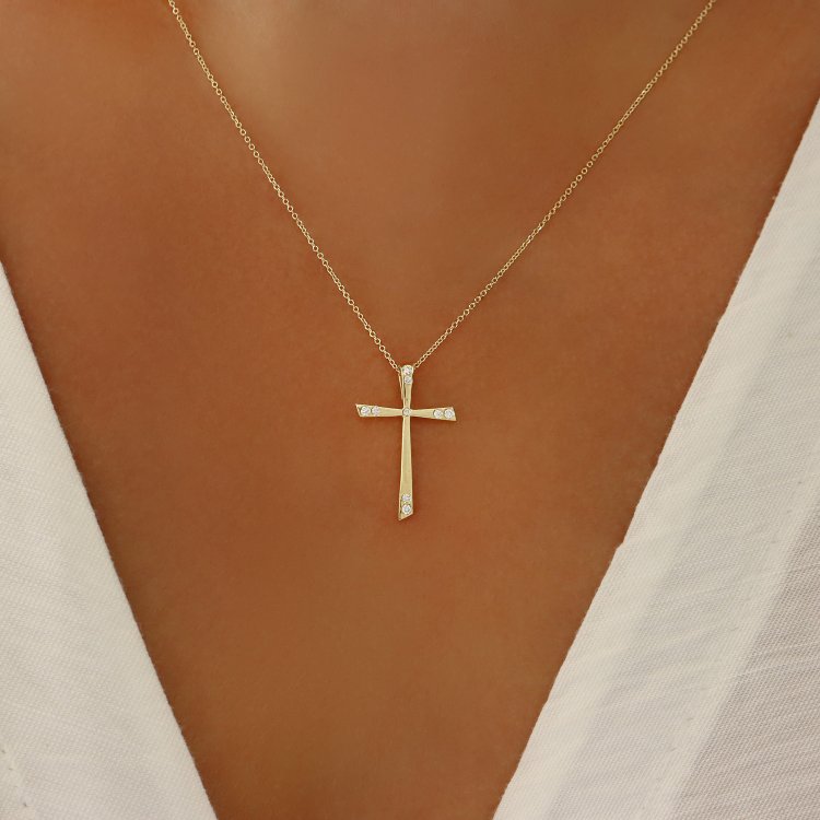 DIAMOND JOOLS Κολιέ σε Κίτρινο Χρυσό 18Κ με Διαμάντια