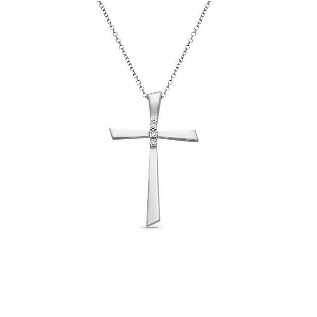 DIAMOND JOOLS Κολιέ σε Λευκό Χρυσό 18Κ με Διαμάντια