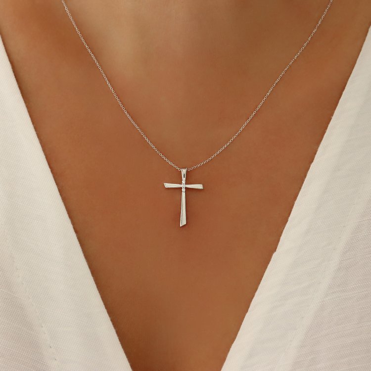 DIAMOND JOOLS Κολιέ σε Λευκό Χρυσό 18Κ με Διαμάντια