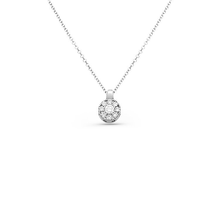 DIAMOND JOOLS Kολιέ Ροζέτα σε Λευκό Χρυσό 18Κ με Διαμάντια