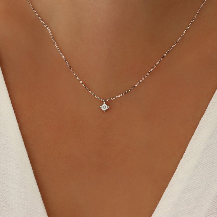 DIAMOND JOOLS Kολιέ σε Λευκό Χρυσό 18Κ με Διαμάντια