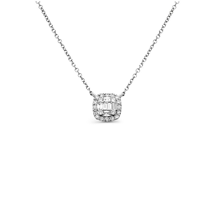 DIAMOND JOOLS Kολιέ Ροζέτα σε Λευκό Χρυσό 18Κ με Διαμάντια