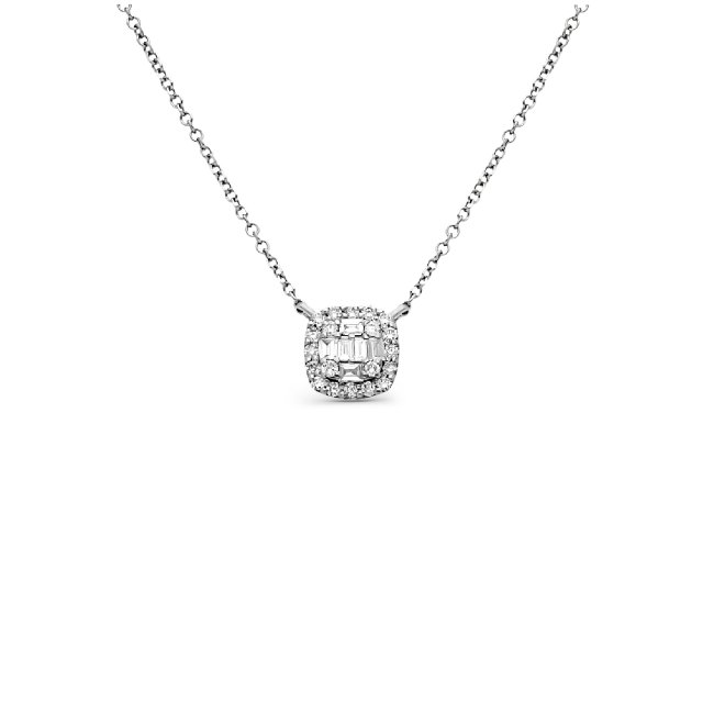 DIAMOND JOOLS Kολιέ Ροζέτα σε Λευκό Χρυσό 18Κ με Διαμάντια