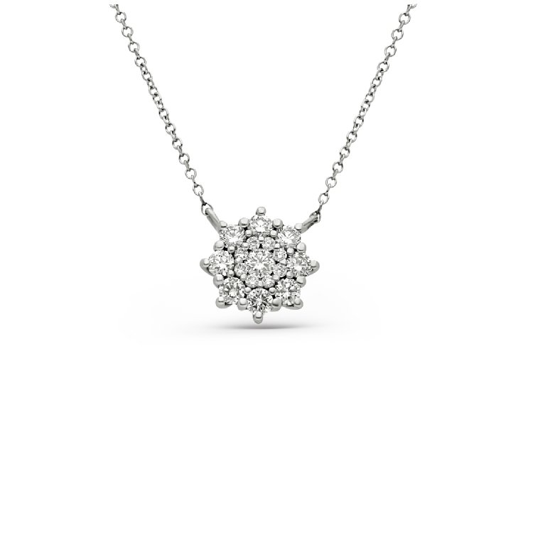 DIAMOND JOOLS Kολιέ Ροζέτα σε Λευκό Χρυσό 18Κ με Διαμάντια