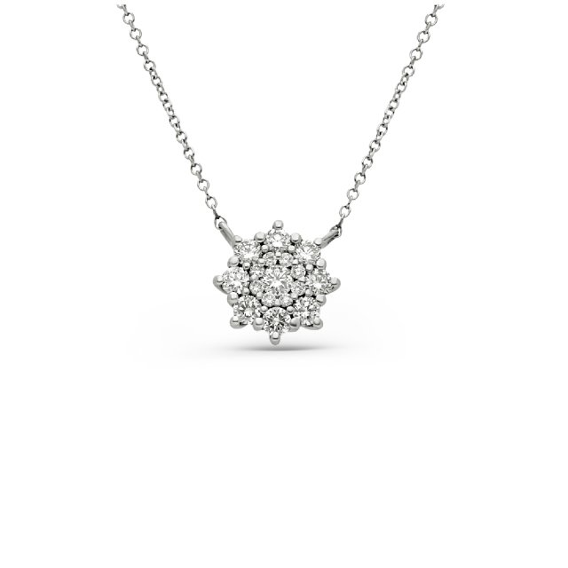 DIAMOND JOOLS Kολιέ Ροζέτα σε Λευκό Χρυσό 18Κ με Διαμάντια