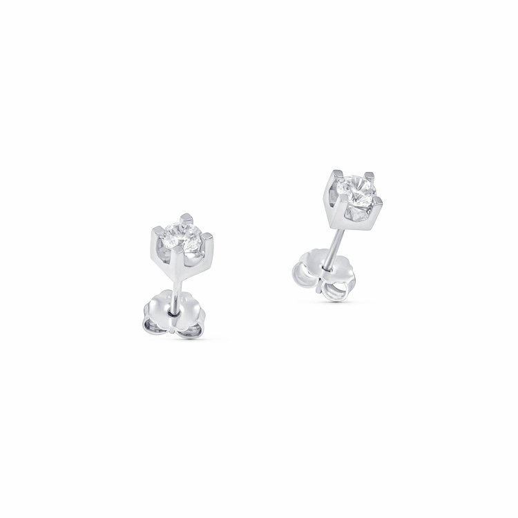 DIAMOND JOOLS Σκουλαρίκια Mονόπετρα σε Χρυσό 18Κ με Διαμάντι