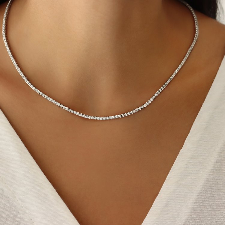 DIAMOND JOOLS Κολιέ σε Λευκό Χρυσό 18Κ με Διαμάντια