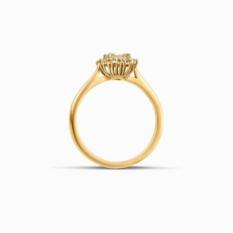 DIAMOND JOOLS Δαχτυλίδι Ροζέτα σε Kίτρινο Χρυσό 18Κ με Διαμάντια