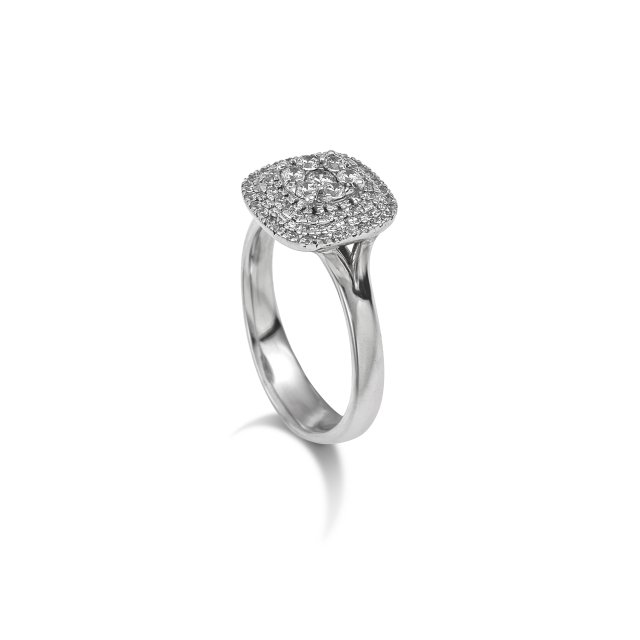 DIAMOND JOOLS Δαχτυλίδι Ροζέτα σε Χρυσό 18Κ με Διαμάντια