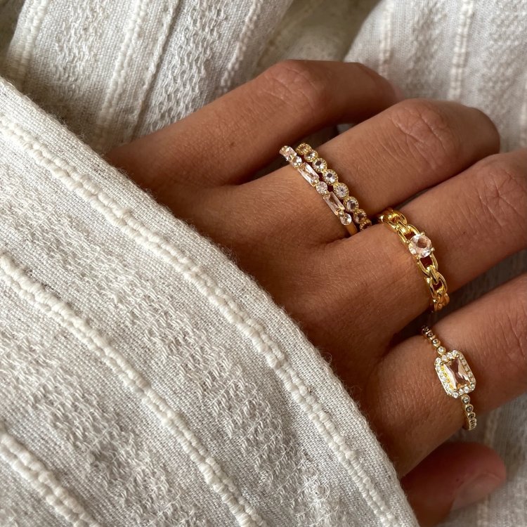 24KAE Ring with Colored Stones