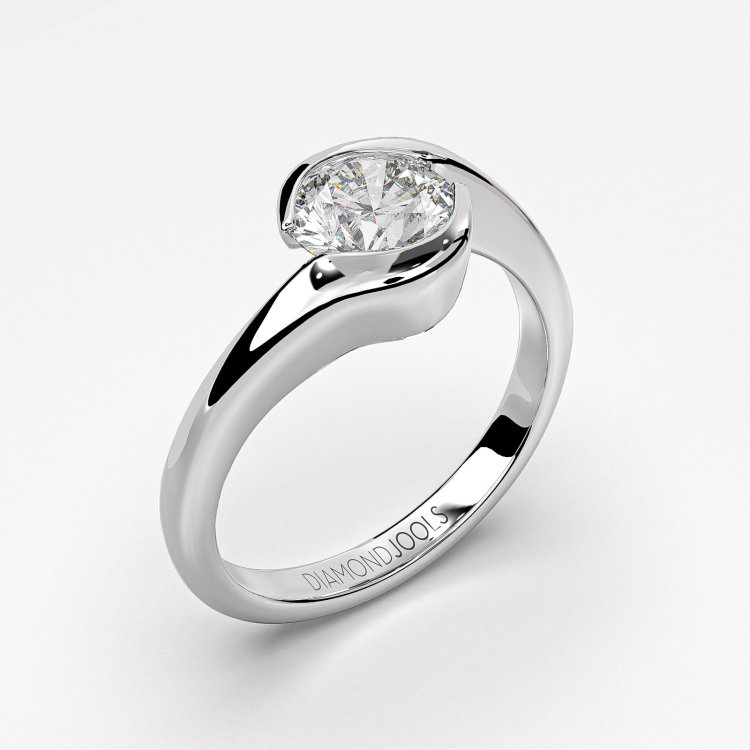 DIAMOND JOOLS Μονόπετρο Δαχτυλίδι σε Χρυσό 18Κ με Διαμάντι