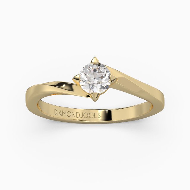 DIAMOND JOOLS Μονόπετρο Δαχτυλίδι σε Χρυσό 18Κ με Διαμάντι