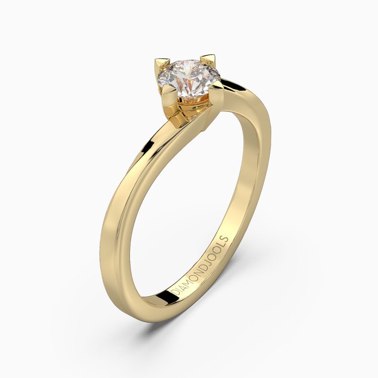 DIAMOND JOOLS Μονόπετρο Δαχτυλίδι σε Χρυσό 18Κ με Διαμάντι