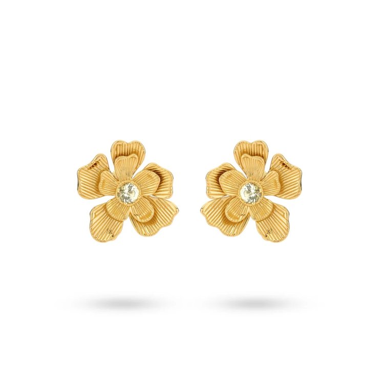 24KAE Flowershaped Statement Earrings