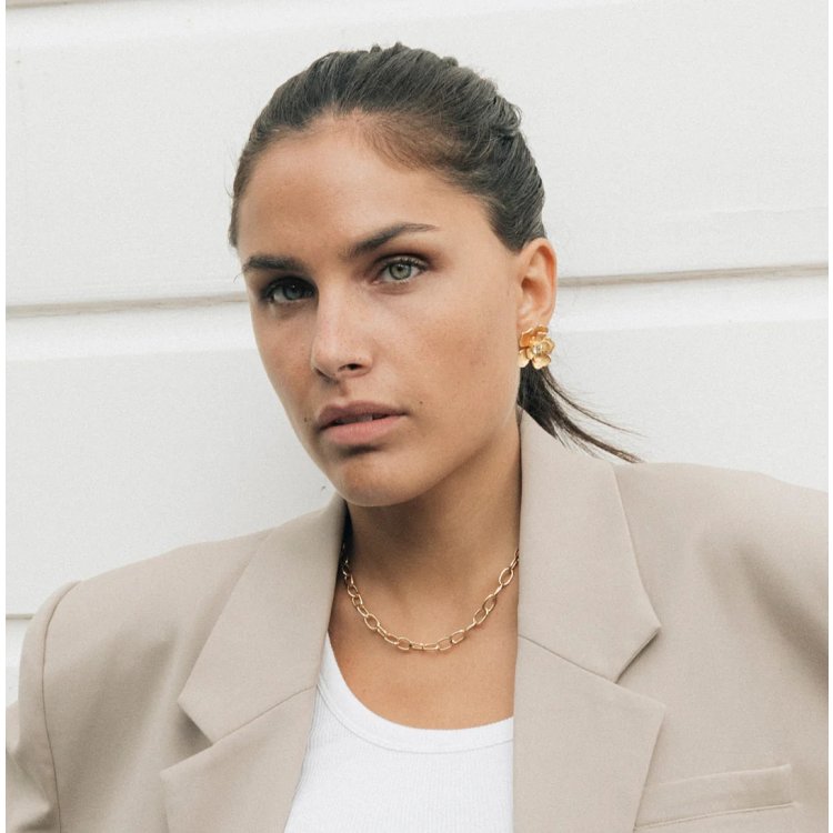 24KAE Flowershaped Statement Earrings