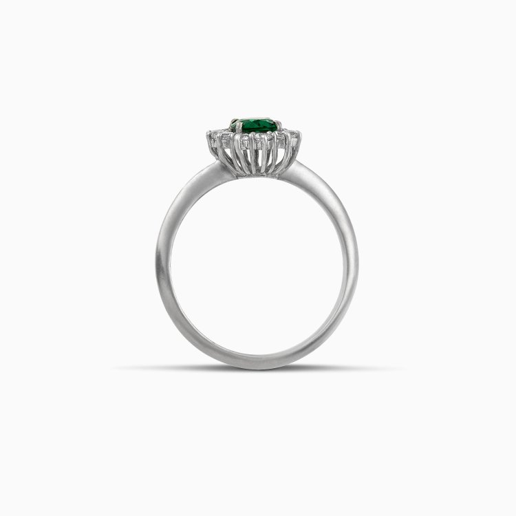 DIAMOND JOOLS Δαχτυλίδι Ροζέτα σε Χρυσό 18Κ με Σμαράγδι & Διαμάντια