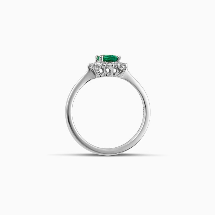 DIAMOND JOOLS Δαχτυλίδι Ροζέτα σε Χρυσό 18Κ με Σμαράγδι & Διαμάντια