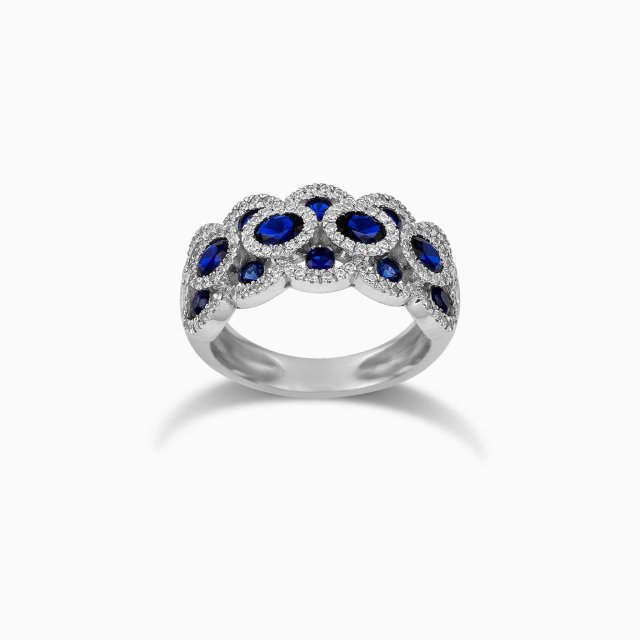 DIAMOND JOOLS Δαχτυλίδι σε Χρυσό 18Κ με Ζαφείρια & Διαμάντια