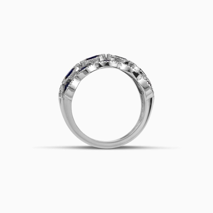 DIAMOND JOOLS Δαχτυλίδι σε Χρυσό 18Κ με Ζαφείρια & Διαμάντια