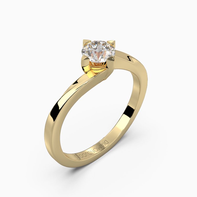 DIAMOND JOOLS Μονόπετρο Δαχτυλίδι σε Χρυσό 18Κ με Διαμάντι