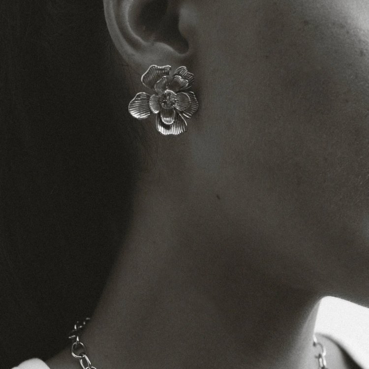 24KAE Flowershaped Statement Earrings