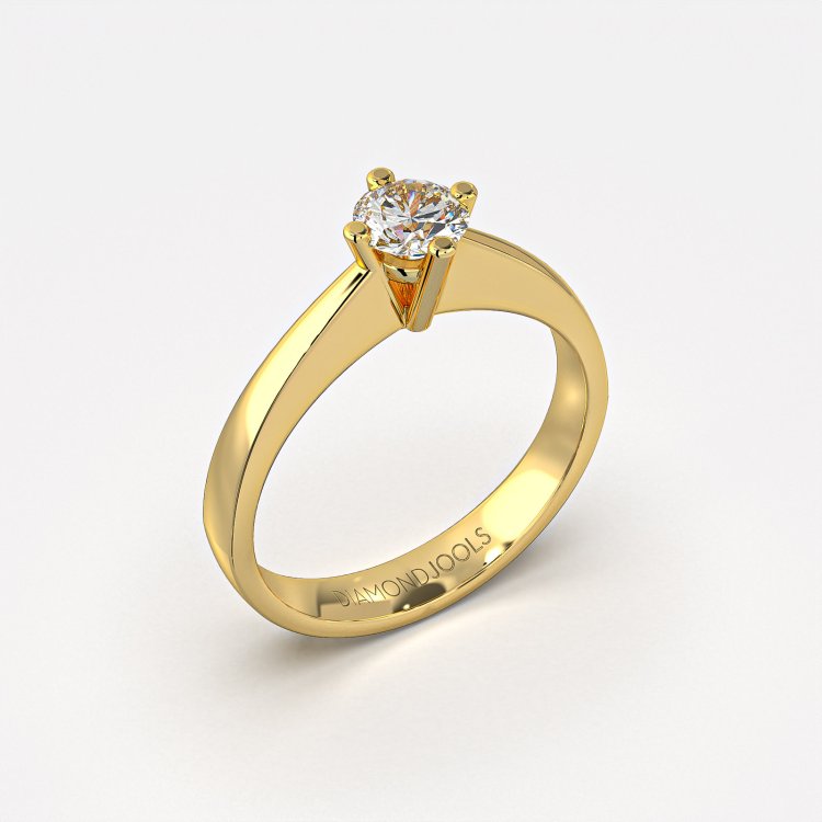 DIAMOND JOOLS Μονόπετρο Δαχτυλίδι σε Χρυσό 18Κ με Διαμάντι