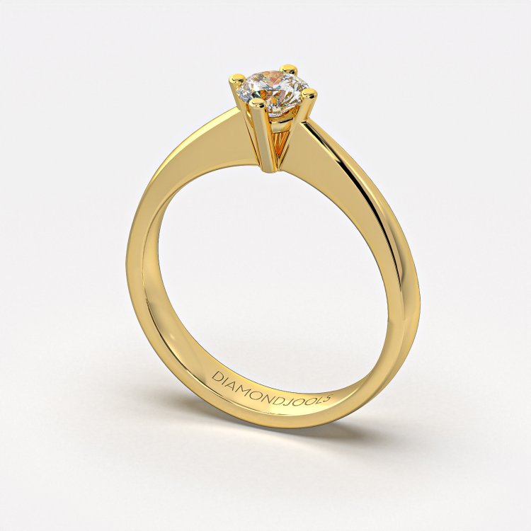 DIAMOND JOOLS Μονόπετρο Δαχτυλίδι σε Χρυσό 18Κ με Διαμάντι