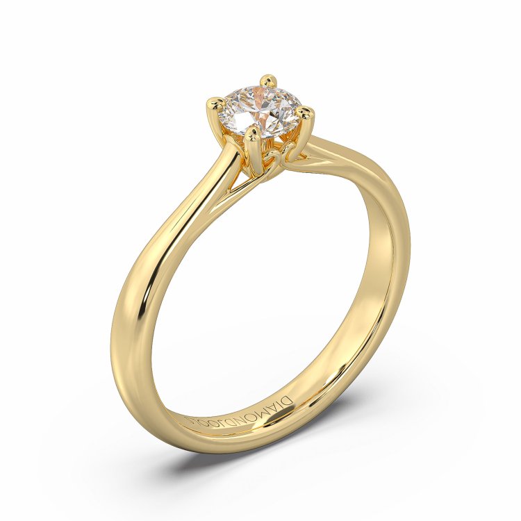 DIAMOND JOOLS Μονόπετρο Δαχτυλίδι σε Χρυσό 18Κ με Διαμάντι