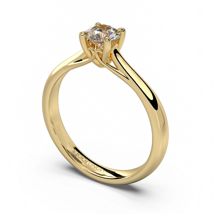 DIAMOND JOOLS Μονόπετρο Δαχτυλίδι σε Χρυσό 18Κ με Διαμάντι