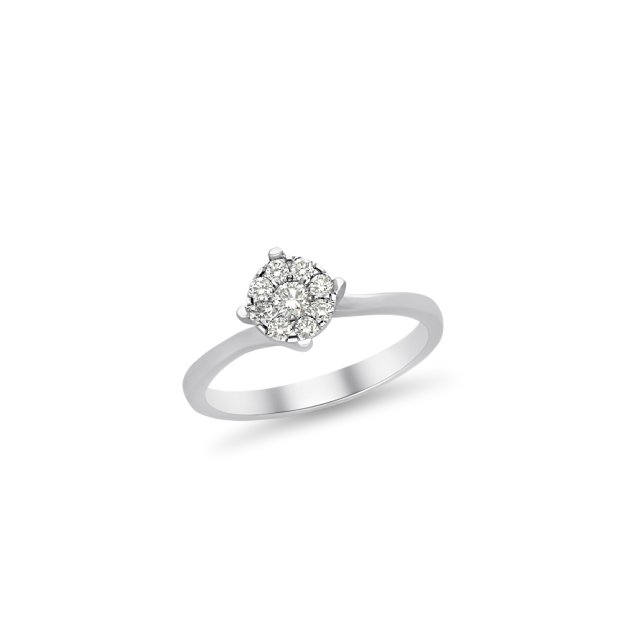 DIAMOND JOOLS Μονόπετρο Δαχτυλίδι σε Λευκό Χρυσό 18Κ με Διαμάντι