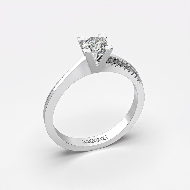 DIAMOND JOOLS Μονόπετρο Δαχτυλίδι σε Χρυσό 18Κ με Διαμάντι