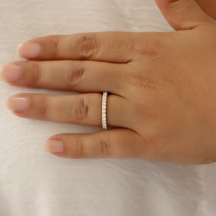 DIAMOND JOOLS Δαχτυλίδι Σειρέ σε Κίτρινο Χρυσό 18Κ με Διαμάντια