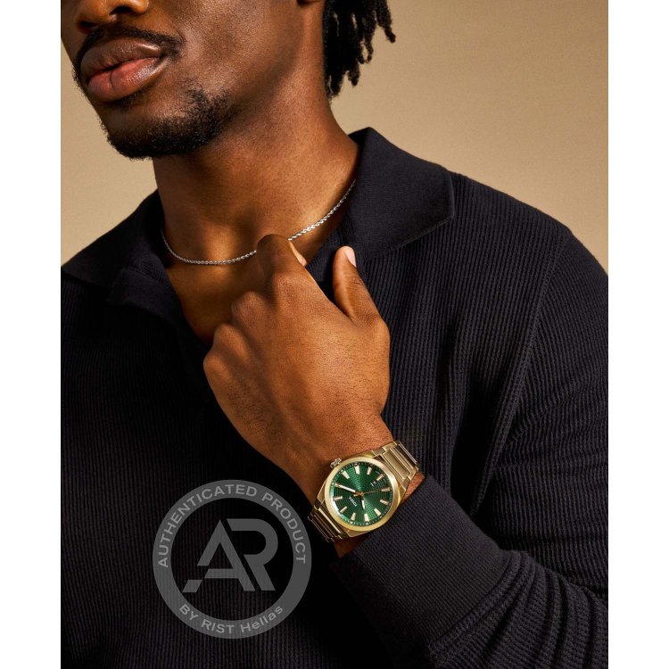 FOSSIL Everett Three Hand Date Gold Stainless Steel Bracelet