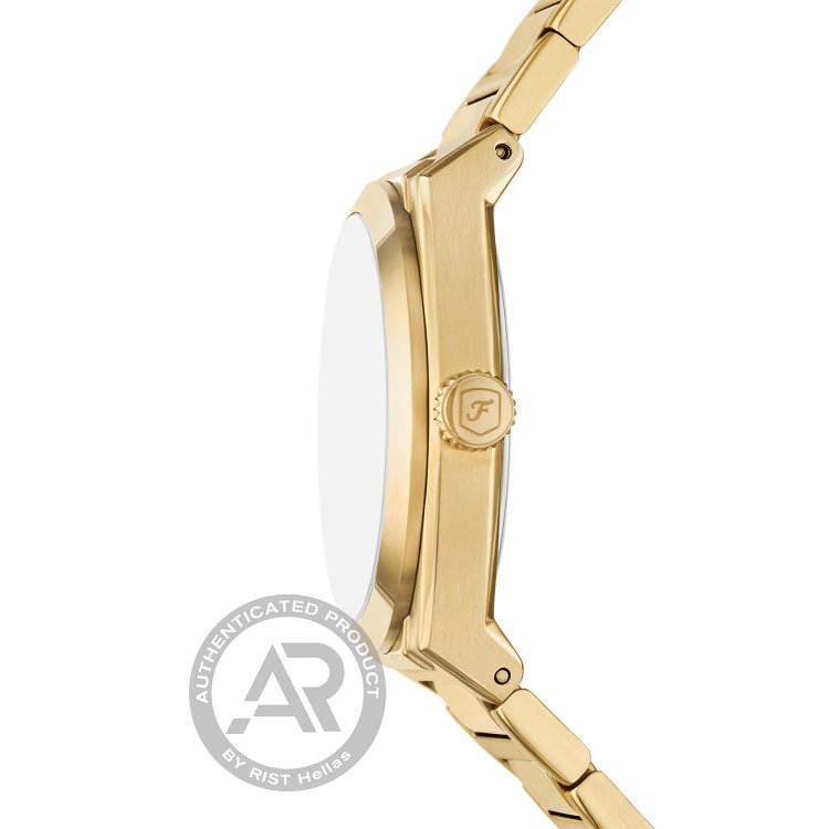 FOSSIL Everett Three Hand Date Gold Stainless Steel Bracelet