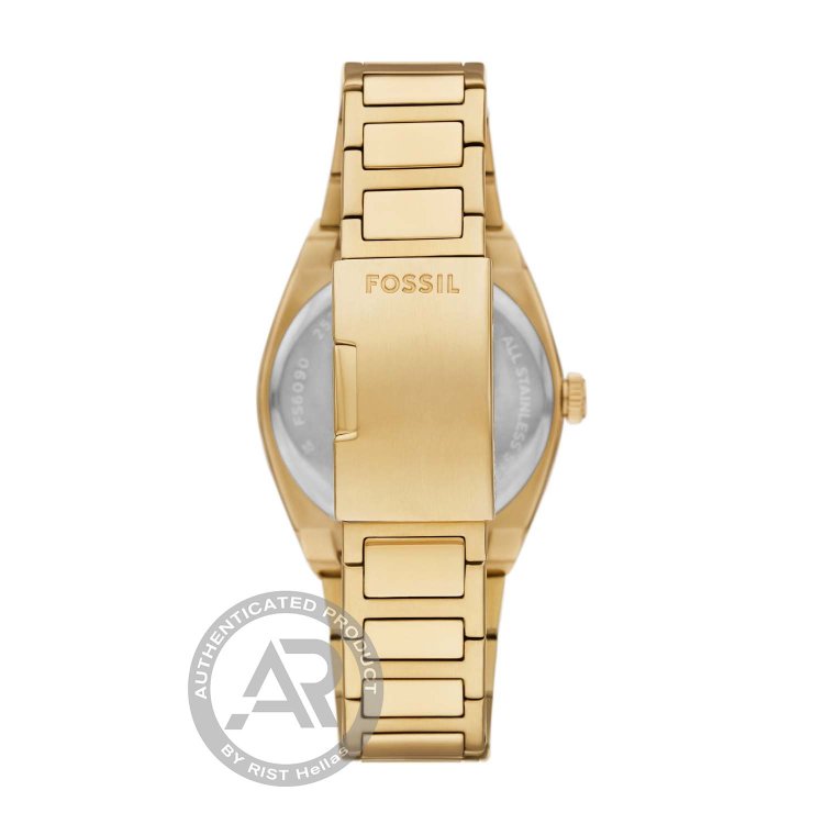 FOSSIL Everett Three Hand Date Gold Stainless Steel Bracelet