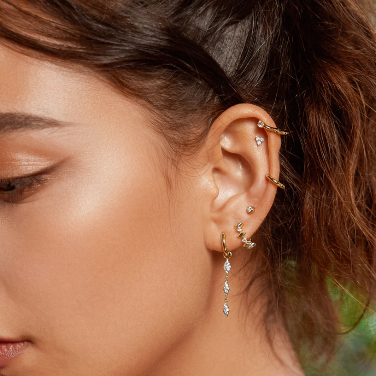 ANIA HAIE Gold Pave Sparkle Drop Huggies