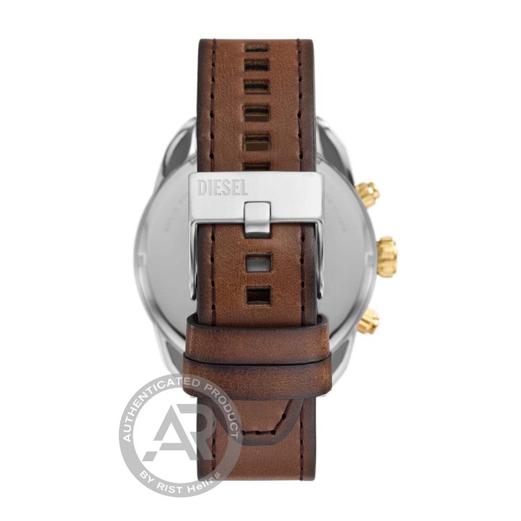DIESEL Spiked Chronograph Brown Leather Strap