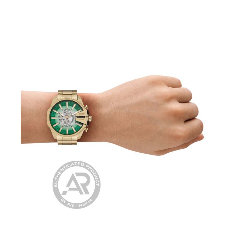 DIESEL Mega Chief Slim Chronograph Gold Stainless Steel Bracelet