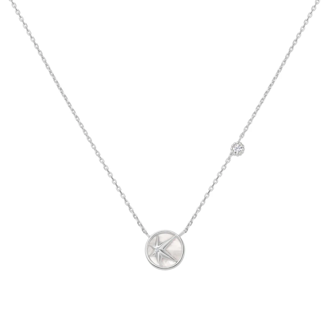 ANIA HAIE Silver Starry Mother of Pearl Necklace